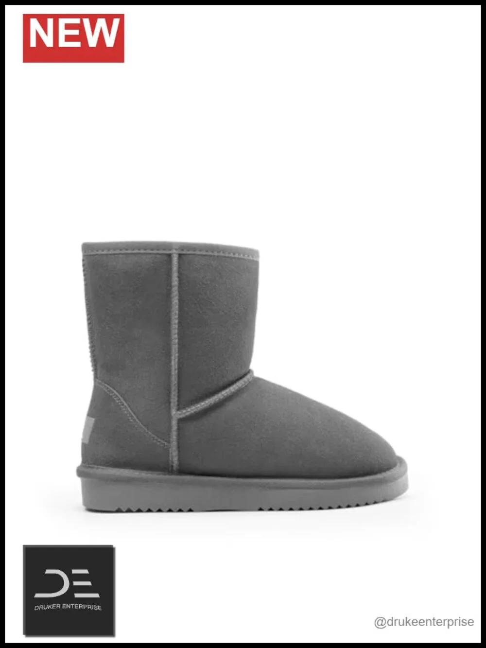 Women's Mid Calf Slip-on Winter Snow Boots with Faux Fur Lining, Suede Upper